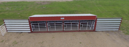 Calf Shed with Windbreak Panels